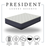 President 14 inch Plush Hybrid Queen Mattress coil structure image