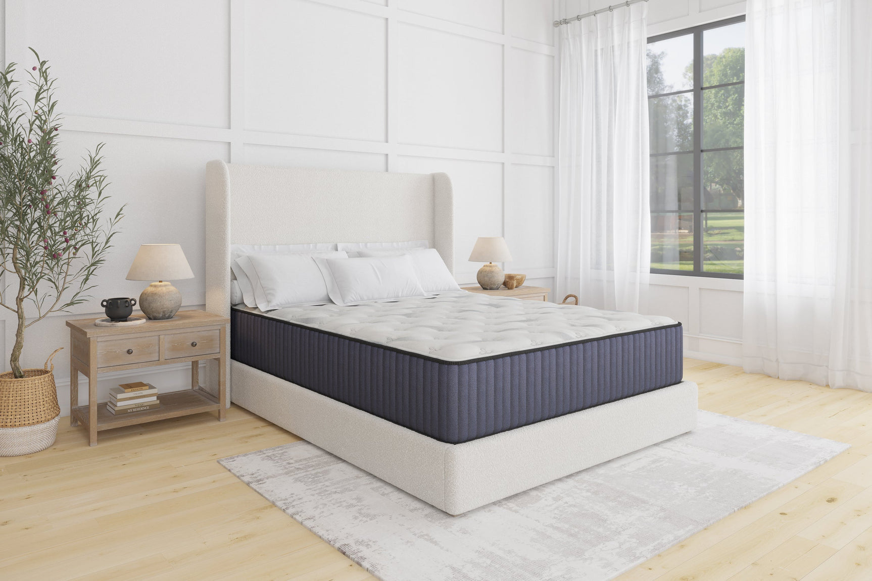 Royal Comfort Hybrid mattress side view showing coil layers