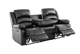 Dynamo2 Black Faux Leather Reclining Loveseat side view