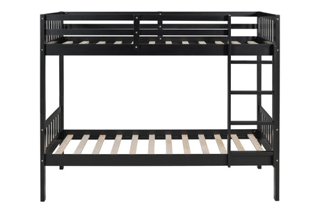 Black twin over twin bunk bed ladder and frame