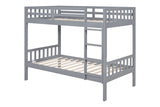 Gray Twin Over Twin Bunk Beds