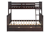 Espresso bunk bed close-up of ladder and frame