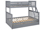 Gray Twin Over Full Trundle Bunk Beds