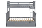 Gray Twin Over Full Trundle Bunk Beds