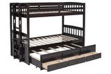 Twin trundle bed pulled out under bunk bed