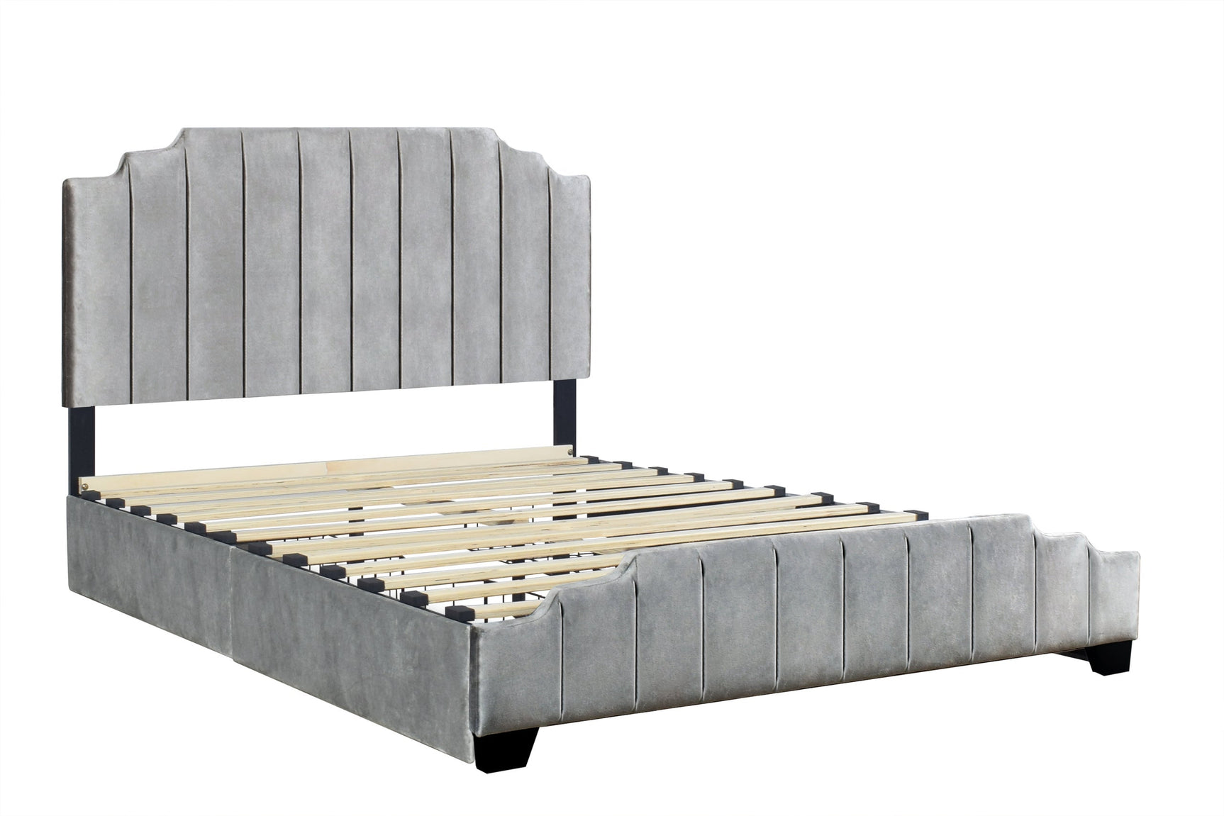 Side view showing built-in storage drawer on Dooma full bed