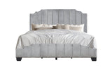Platform queen bed with drawer storage opened