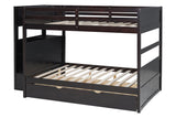 Espresso Full Over Full Trundle Staircase Storage Bunk Beds