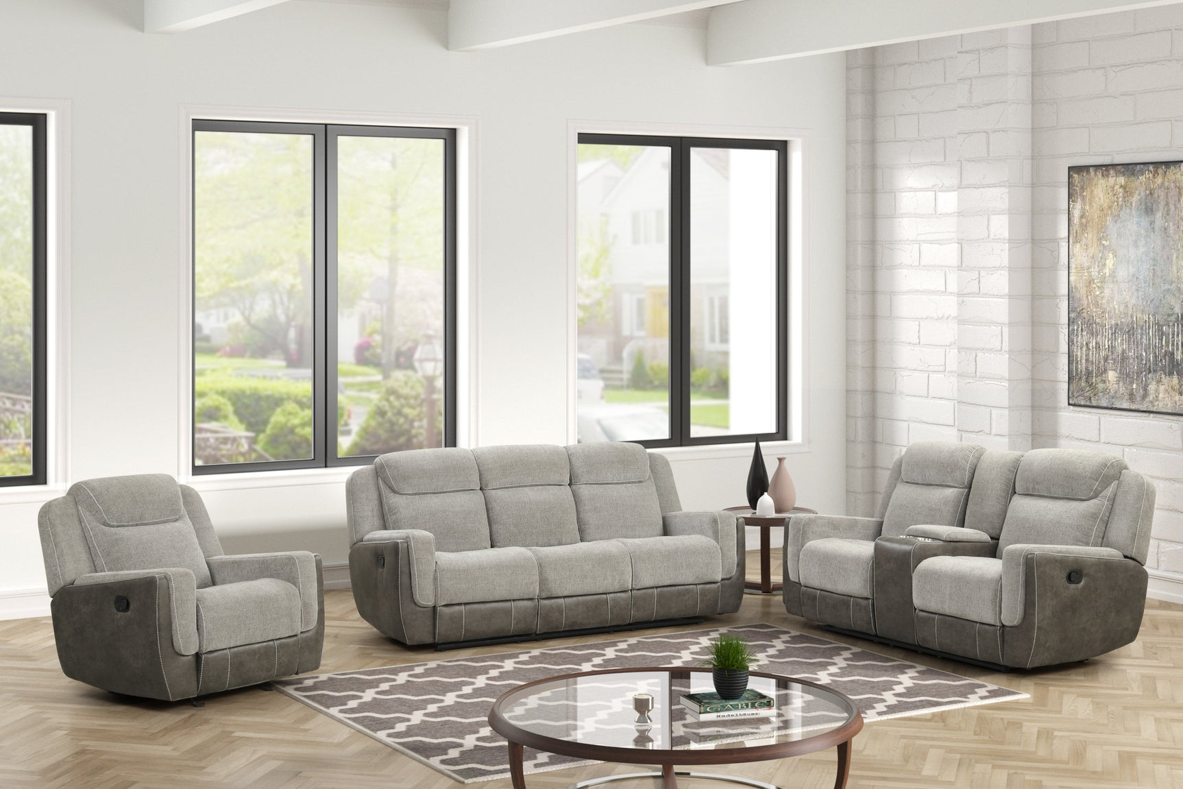 Lisa Gray reclining sofa side view
