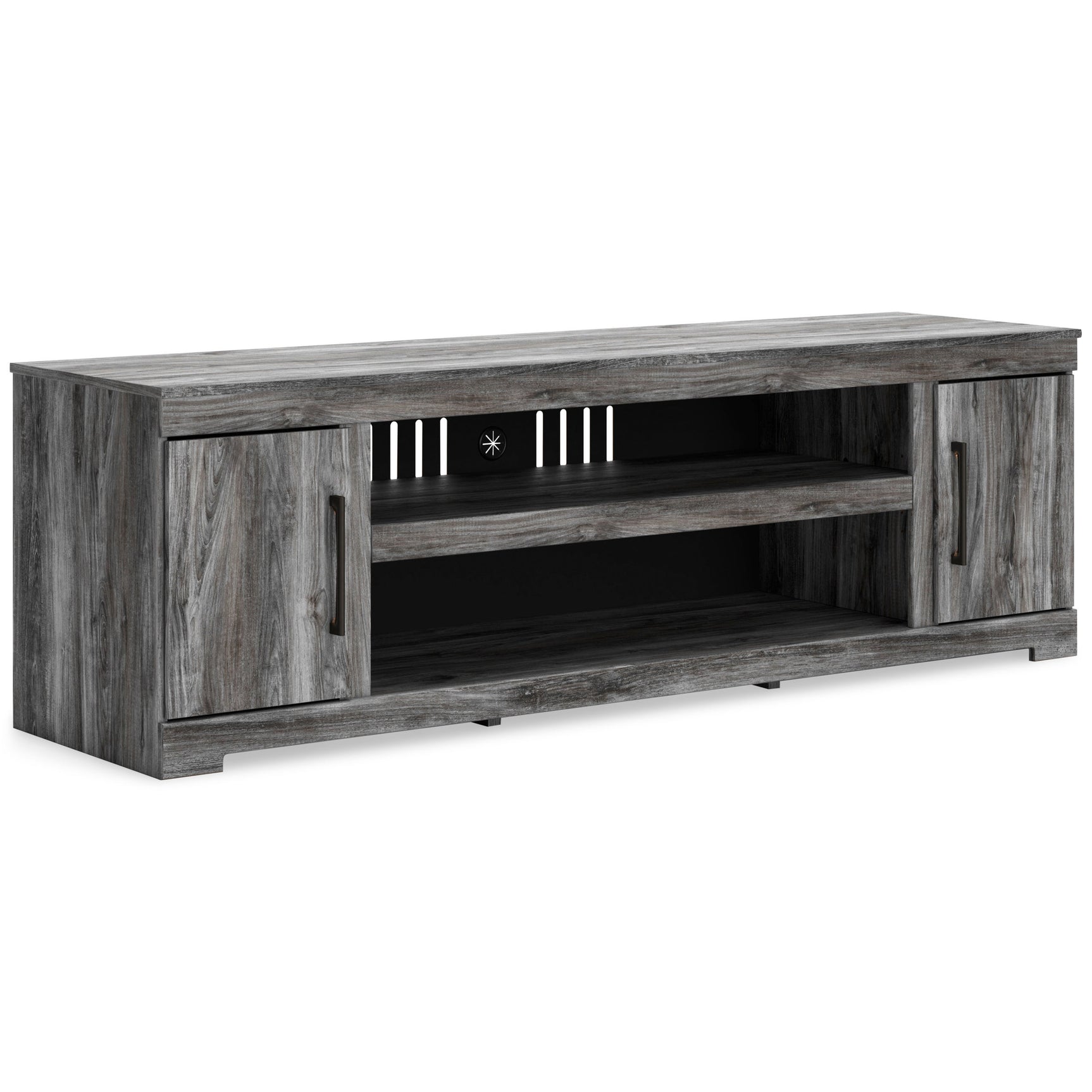 Side angle of W221-868 73-inch gray TV stand
