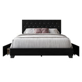 Side drawer storage open on Saddy Velvet King Bed