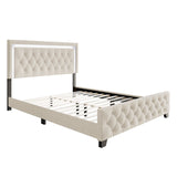 LED lighting detail integrated in headboard of Oluma twin platform bed