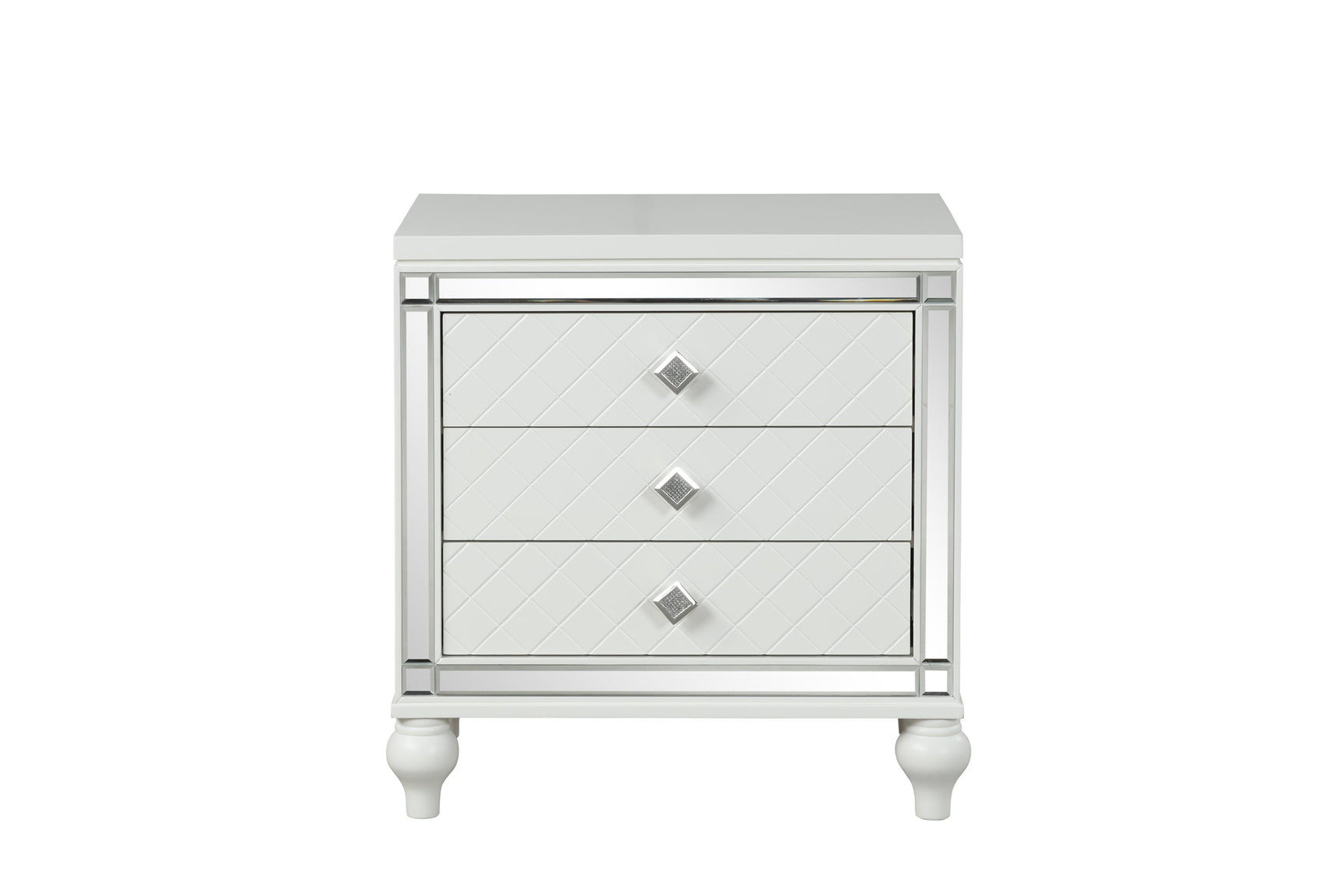 Close-up of Stars White nightstand with drawer
