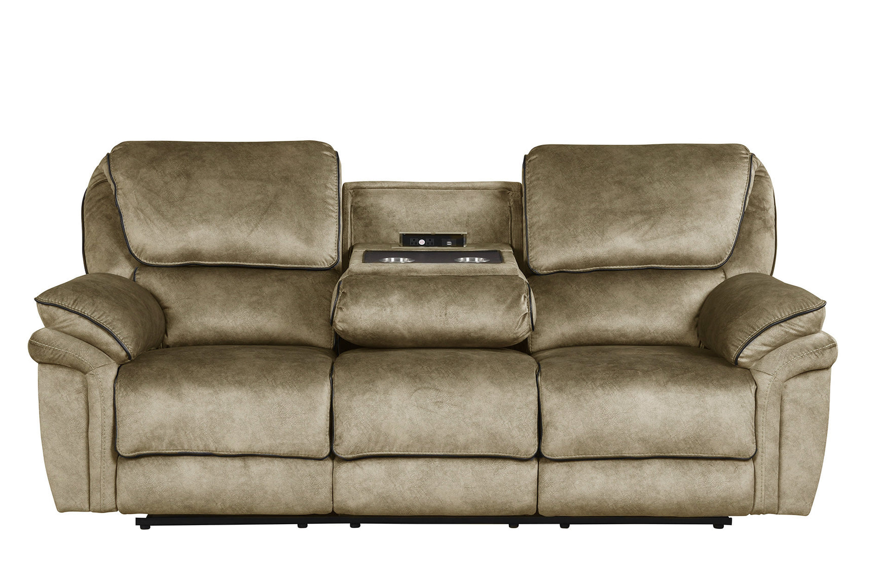 Perry Brown oversized reclining sofa set side view