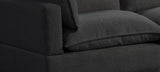 Cloud2 black modular sectional sofa in boucle fabric, side view