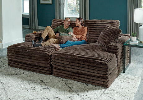 Comfrey Chocolate Double Chaise sofa, main front view