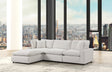 Sky Boucle S Modular Sectional sofa in sand boucle fabric, front angle