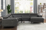 Close-up of adjustable headrest on Milano sectional