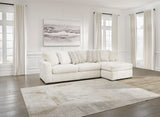 Ashley 619-04 Sectional sofa side view showing L-shape in ivory