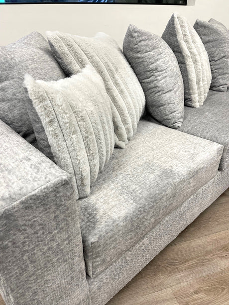 Main seating area of Kaf Gray sectional sofa