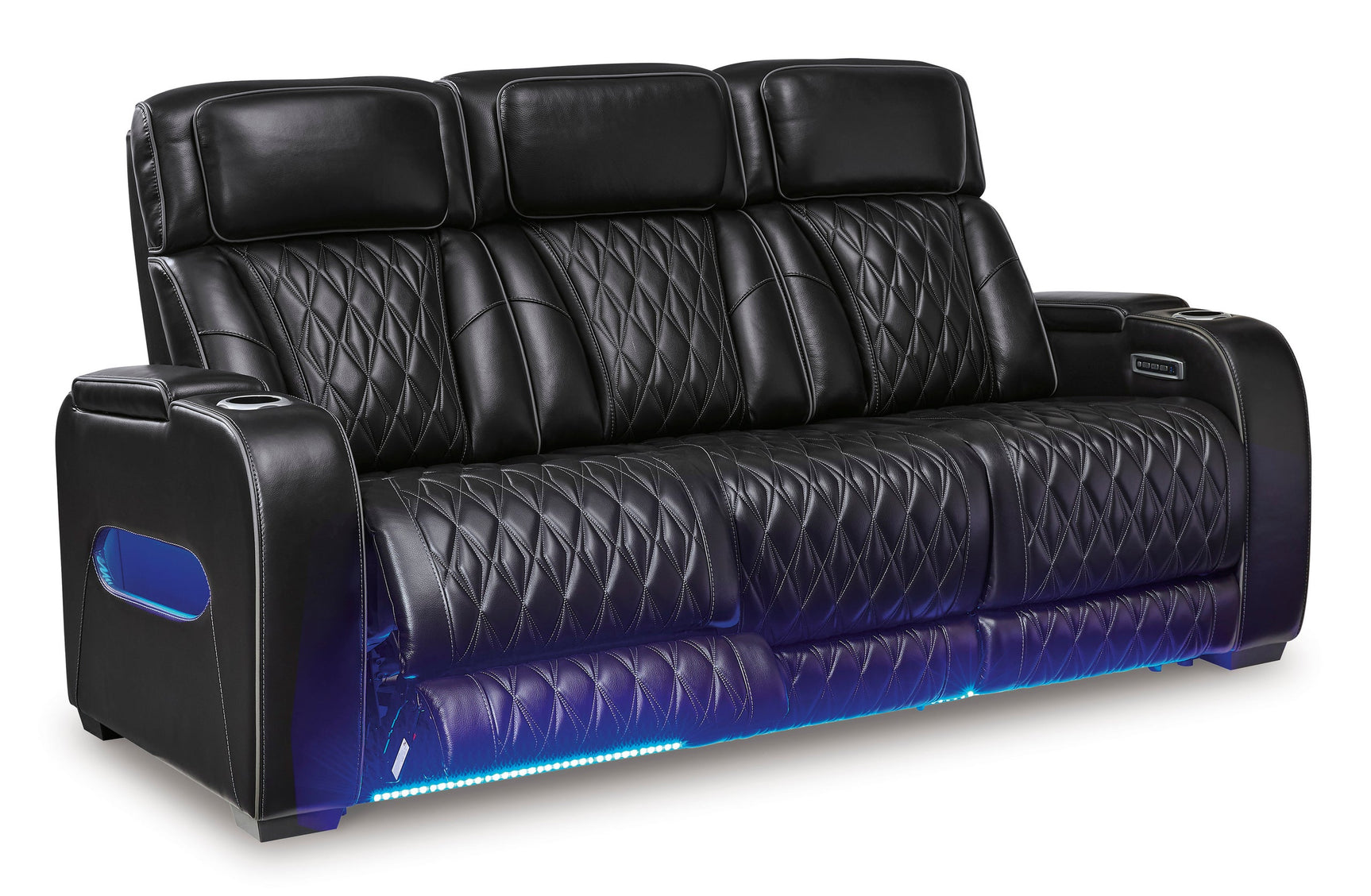 Uli Black Power Reclining Loveseat front view