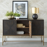 Side angle of A4000316 Accent Cabinet showing depth