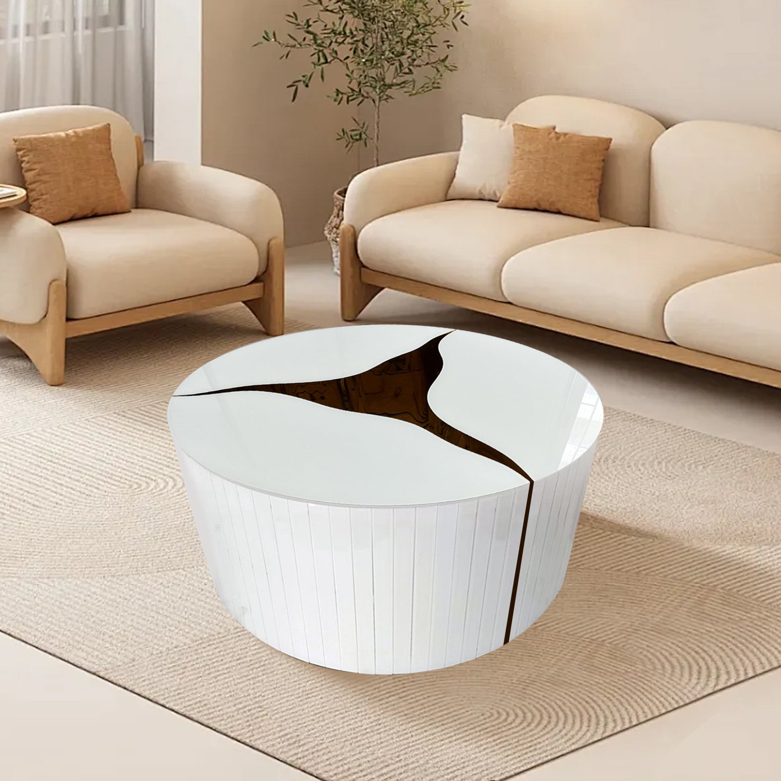 Ashton White Coffee Table side view
