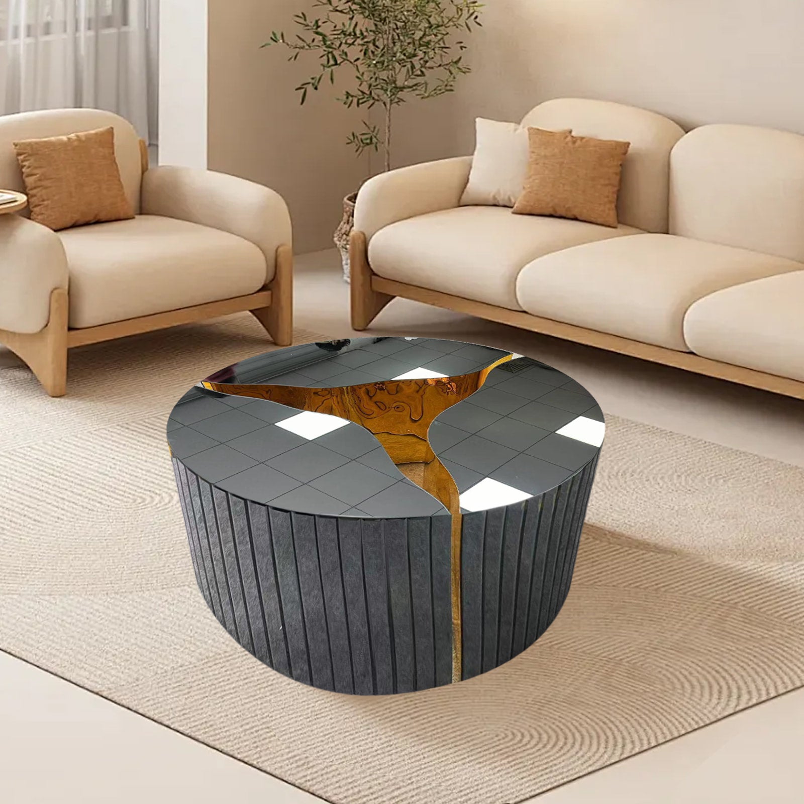 Ashton Gray Coffee Table side angle