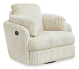 Back view of the Tie-breakers Ivory Swivel Glider Recliner