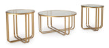 Miloton Gold End Table, angled view