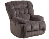 Zay Cobblestone Gray Rocker Recliner side angle showing armrest