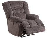 Close-up of Zay Cobblestone Gray Rocker Recliner upholstery texture