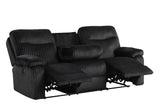 Bravo Black sofa reclining with console and cupholders