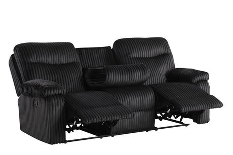 Bravo Black sofa reclining with console and cupholders