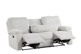 Side angle of Bravo Beige beige fabric reclining loveseat
