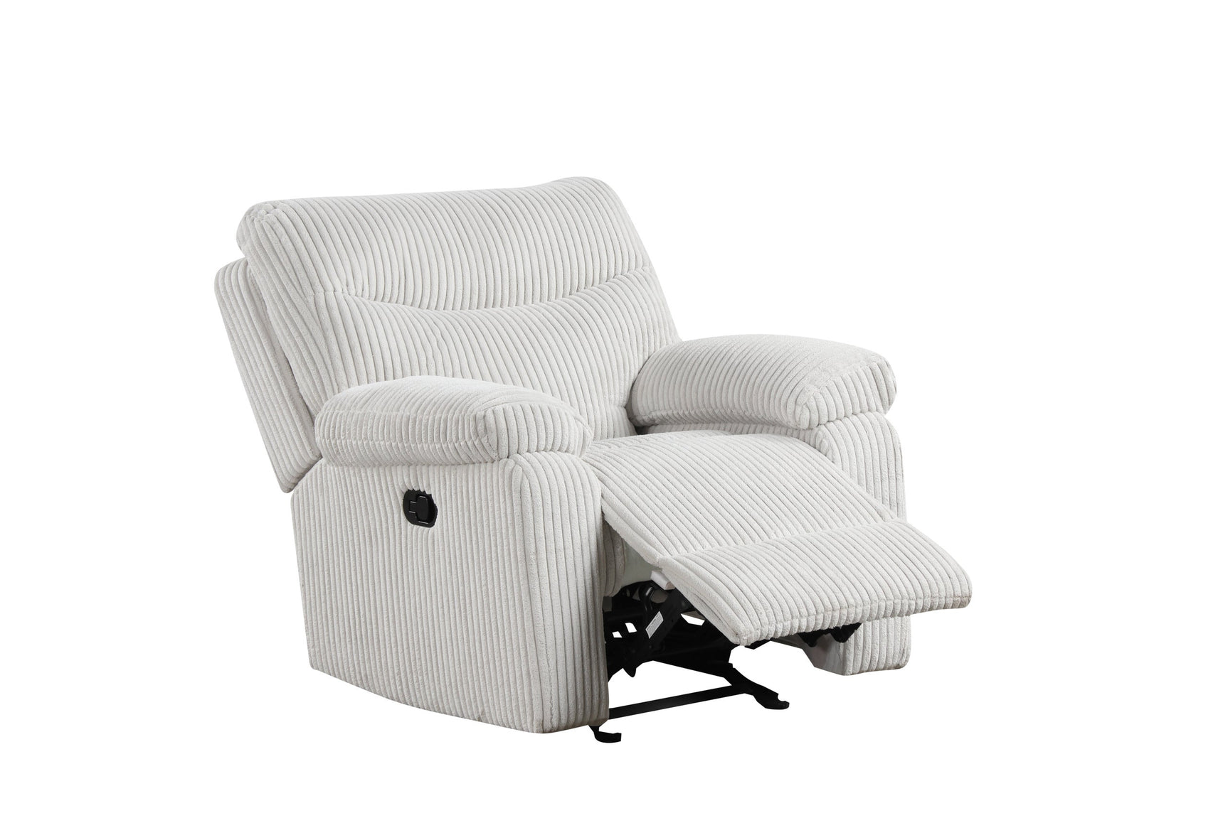 Reclining chair in Bravo Beige reclining set showing footrest