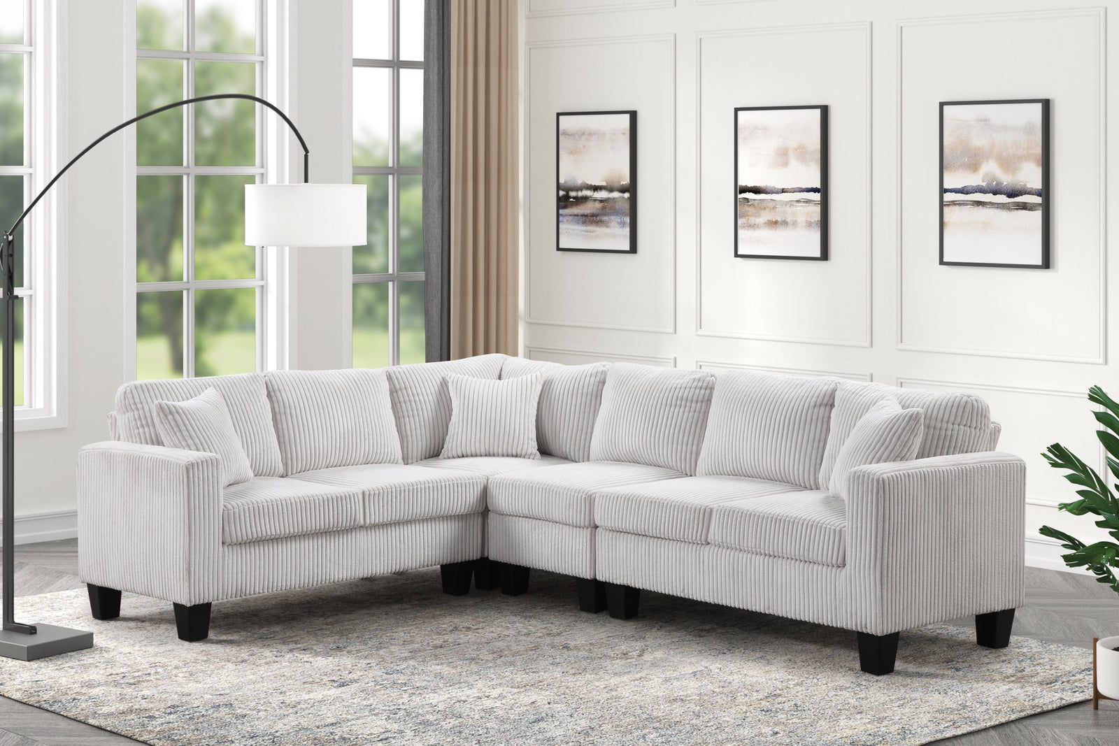 main view of Logan Beige Sectional sectional sofa