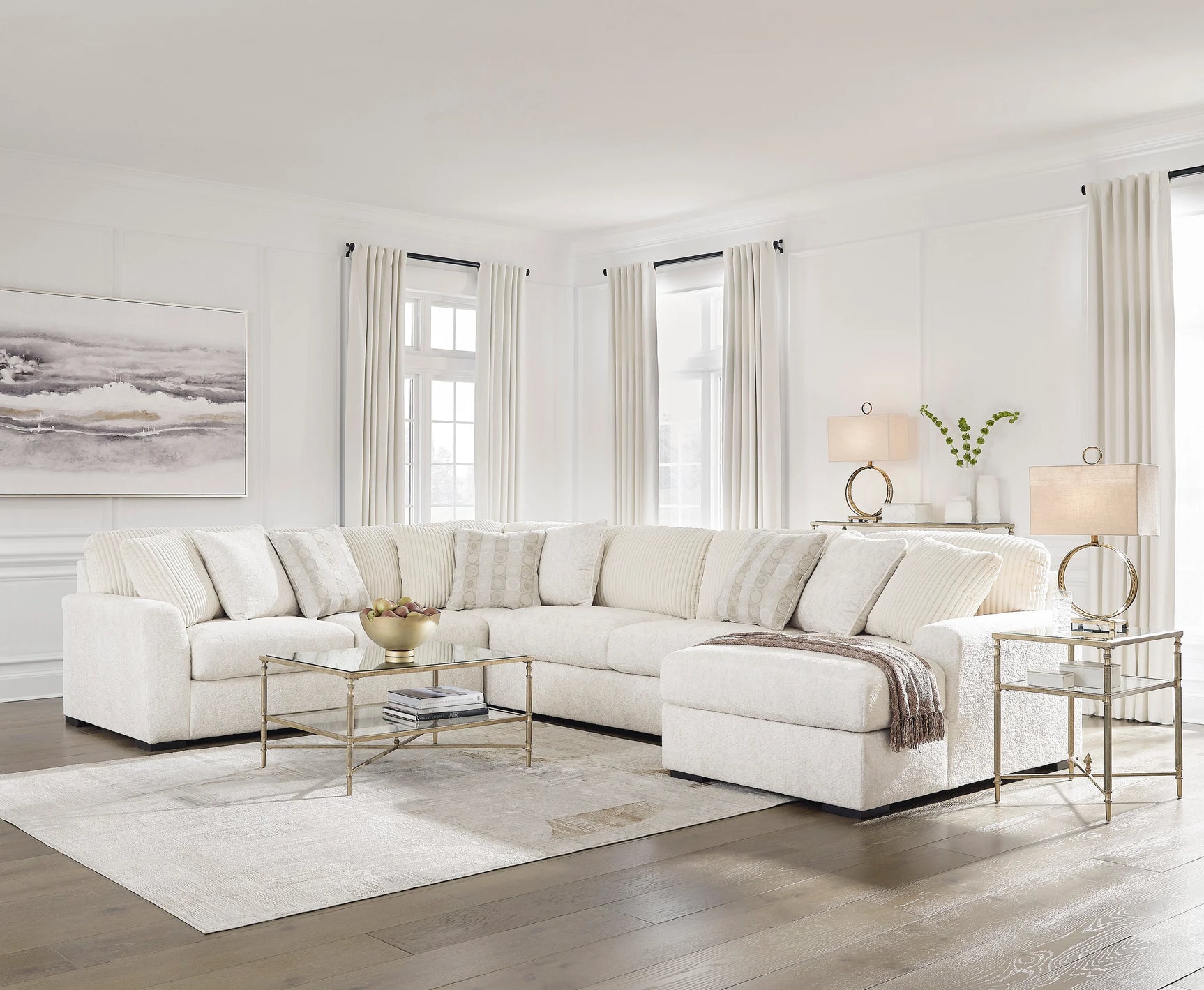 Ashley 619 Oversized Sectional sofa side angle view