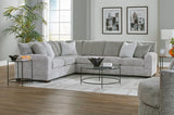 main view of Fosis Oyster Sectional sofa showing oyster upholstery and seating