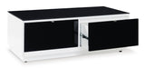 Gardoni Cocktail Table side view showing drawers and open shelf