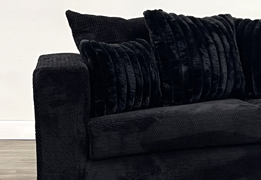 side view of Kaf Black Sectional sectional sofa