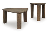 Reidport Accent Cocktail Table Set side view showing smaller table