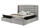 Madonna Gray Storage Upholstered King Bed