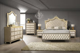 Kingdom bedroom set close-up of glass top dresser