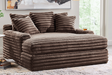 Quinn Chocolate Chaise Lounge Recliner with cupholder on armrest