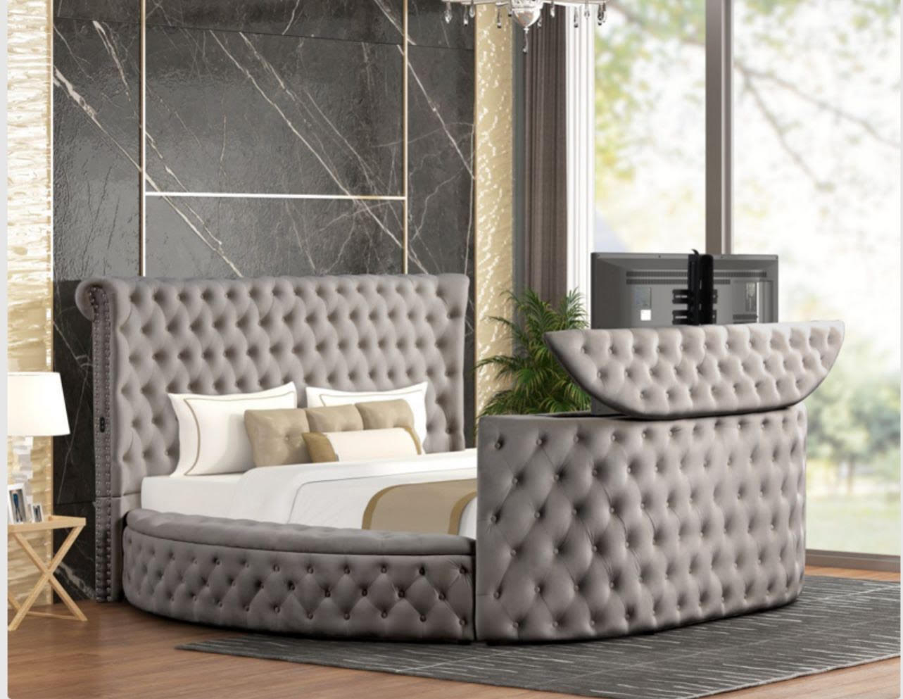 Patron Gray Platform Queen Bed
