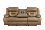 Side angle of Luka20 3-piece reclining set in polyester upholstery
