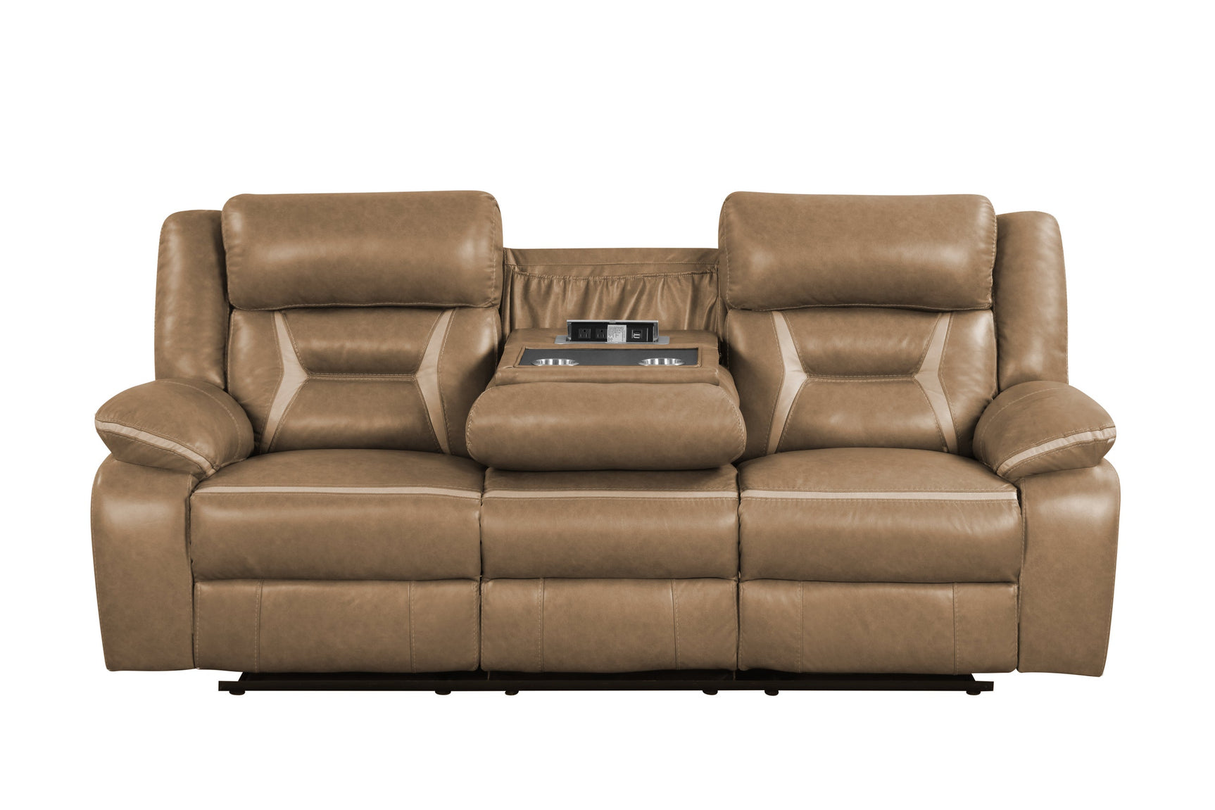 Side angle of Luka20 3-piece reclining set in polyester upholstery