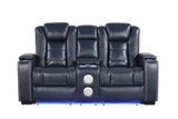 Close-up of armrest storage compartment in Stefano40 loveseat