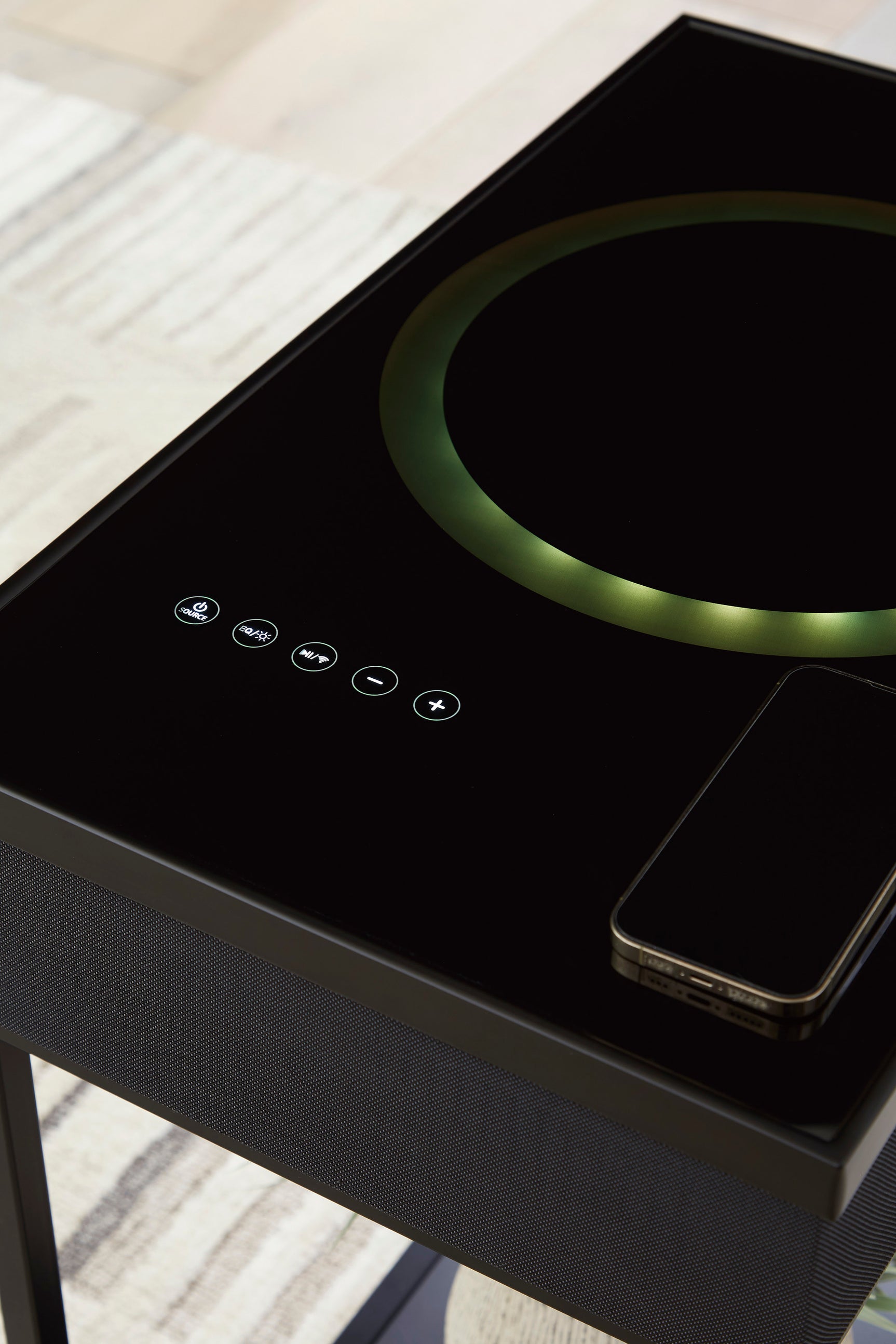 Detail showing USB-A and USB-C charging ports